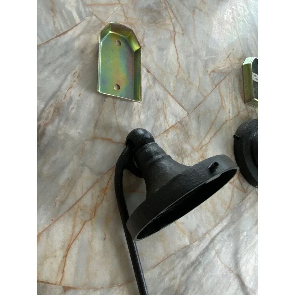 Pottery Barn Black Forged Iron Curtain Tiebacks Set of 3‎ Ball Finial Hooks